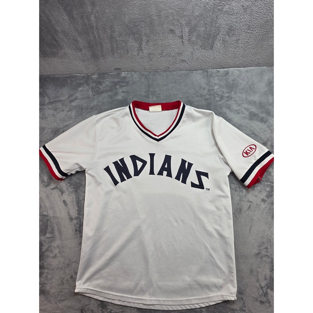 Match-Up‎ Cleveland Indians Jersey V-Neck Short Sleeve White Red Navy Mens XL